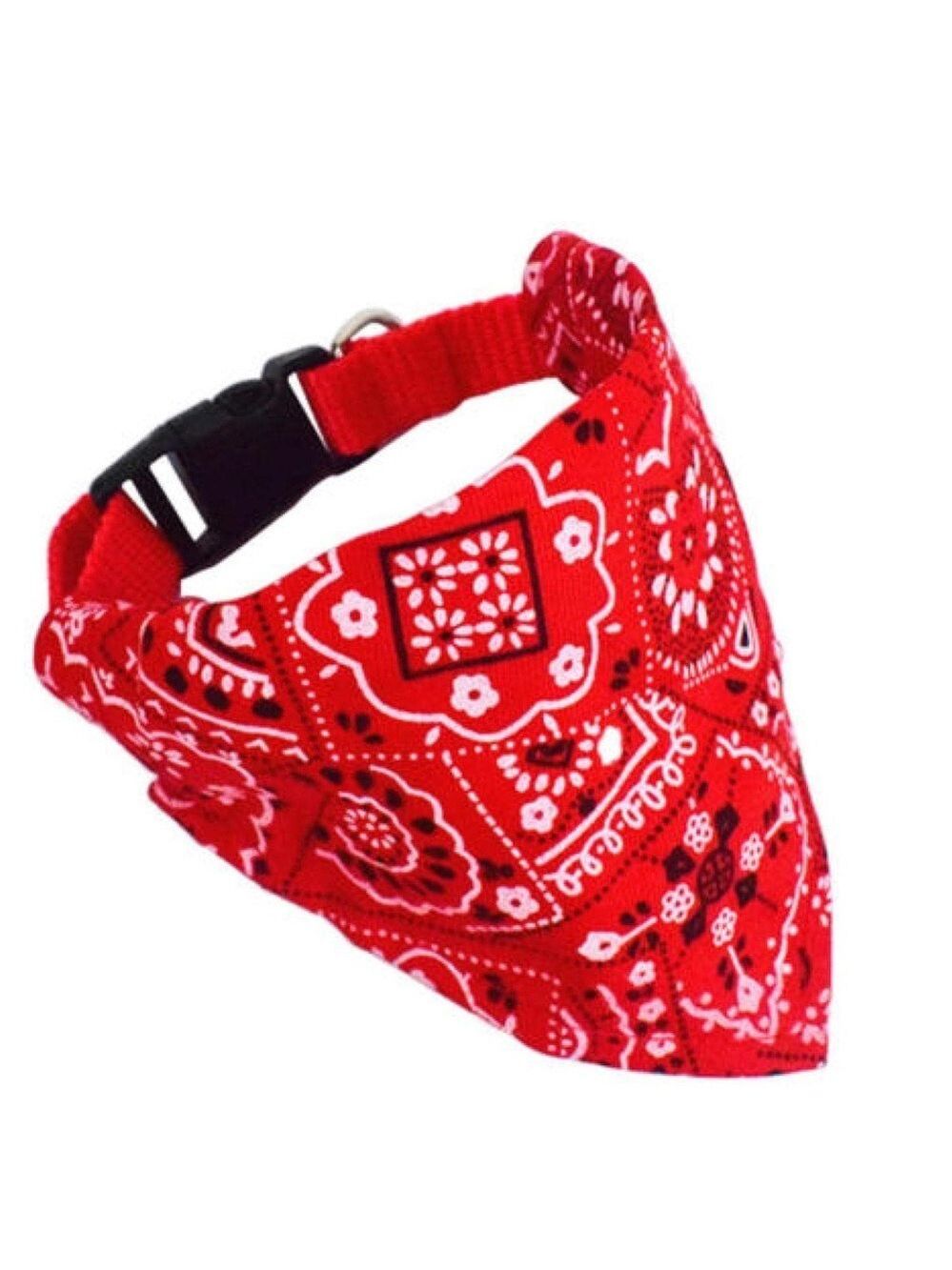 Red Bandana Red Dog Collar Adjustable Custom Made for Dog Leashes